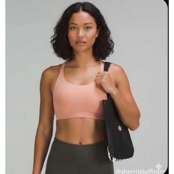 lululemon athletica Other - Like New Lululemon Energy Bra High Support 38DD Pink Puff W/ Reusable Tote Bag